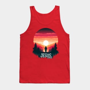 Christian Tshirt Design Siluet Jesus Christ Tank Top